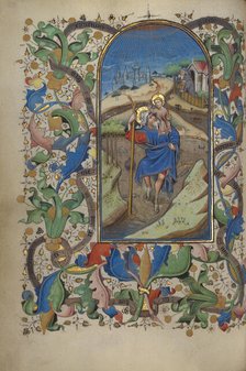 Saint Christopher; Book of Hours, about 1450-1455. Creator: Master of Guillebert de Mets.