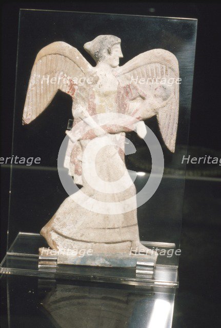 Greek Terracotta, Eos, goddess of Dawn, carries Kephalos, c450 BC. Artist: Unknown.