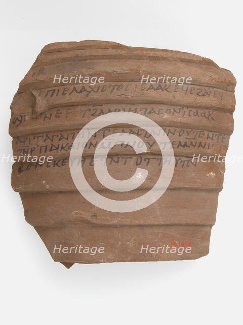 Ostrakon with a Letter from Isaac to Thello, Coptic, 600. Creator: Unknown.