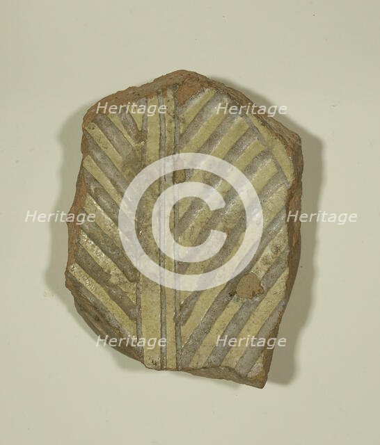 Fragment of a Bowl with Bird's Wing, 13th-14th century. Creator: Unknown.