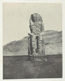 Gournah, Colosse Monolithe d'Aménôpht III; Thèbes, 1849/51, printed 1852. Creator: Maxime du Camp.