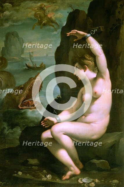 Perseus frees Andromeda, c.1612. Creator: Manetti, Rutilio (1571-1639).