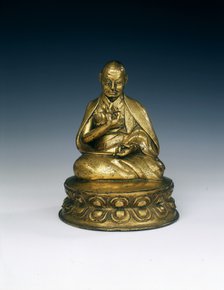 Gilt copper monk, Tibet, 16th century. Artist: Unknown