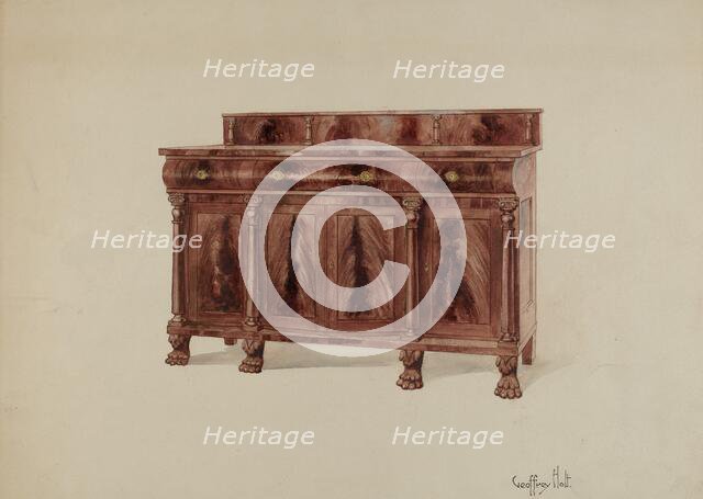 Sideboard, Mahogany, 1937. Creator: Geoffrey Holt.