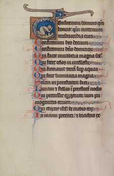 Initial C: A Man Praying; Bute Psalter, text and illumination about 1285. Creator: Bute Master.