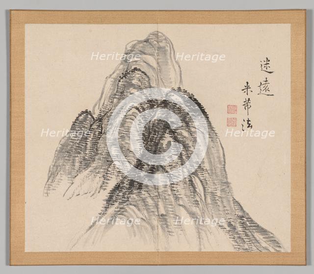 Double Album of Landscape Studies after Ikeno Taiga, Volume 2 (leaf 3), 18th century. Creator: Aoki Shukuya (Japanese, 1789).