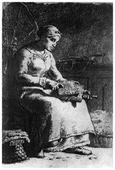'The Wool Carder', c1835-1875 (1924). Artist: Jean Francois Millet