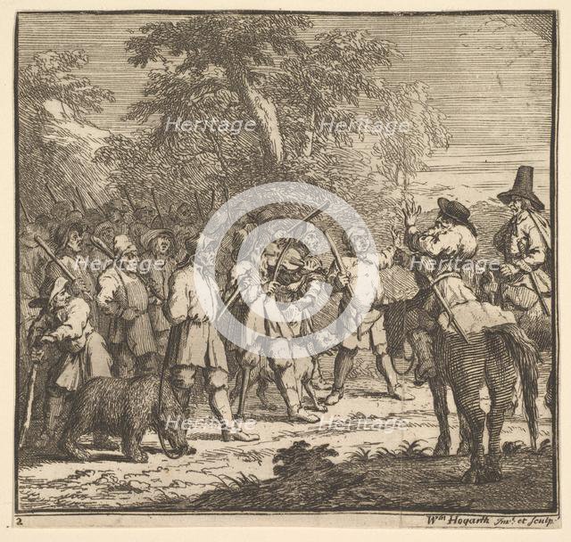 Hudibras First Adventure (Seventeen Small Illustrations for Samuel Butler's Hudibras, n..., 1721-26. Creator: William Hogarth.