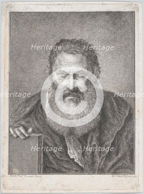 Portrait of a bearded man holding a book, ca. 1750-1815. Creator: Bartholomaeus Ignaz Weiss.