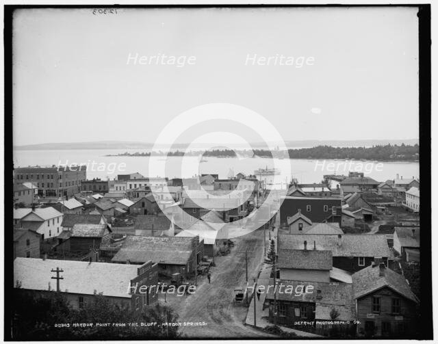 Harbor Point from the bluff, Harbor Springs, between 1890 and 1901. Creator: Unknown.