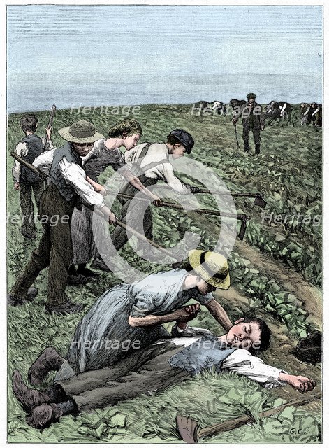 Gang system of child labour, c1885. Artist: Unknown.