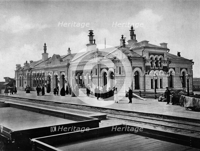 West-Siberian Railroad. The Passenger Terminal of Omsk Station (Front View), 1892-1896. Creator: Unknown.