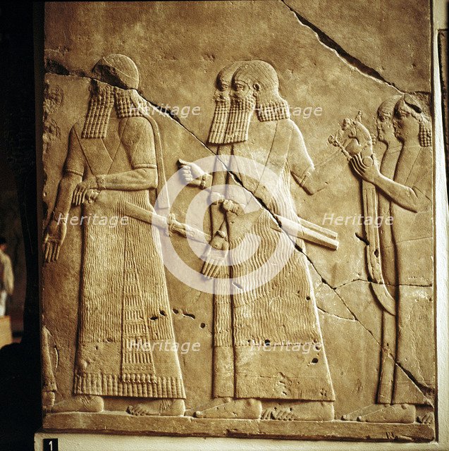 Assyrian relief of a procession, Pergamon Museum, Berlin. Artist: Unknown