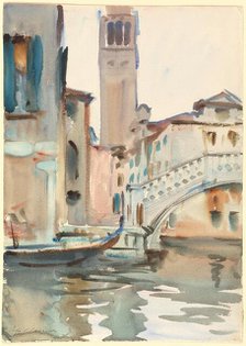 A Bridge and Campanile, Venice, 1902/1904. Creator: John Singer Sargent.