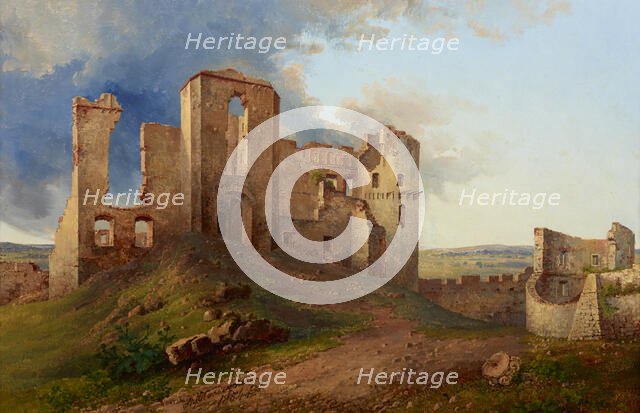 Ruins of the Tenczyn Castle, 1854. Creator: Aleksander Plonczynski.