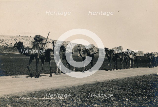 A Camel Train bound for Damascus, 1936. Artist: Unknown
