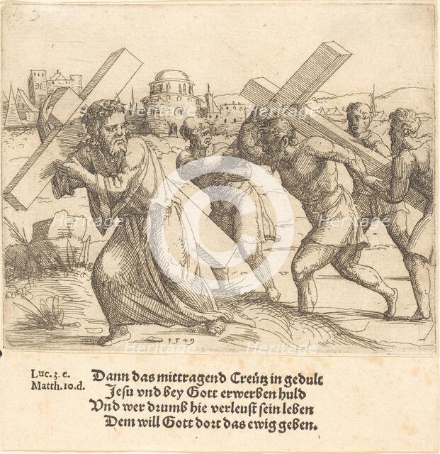 Man Carries the Cross after Christ, 1549. Creator: Augustin Hirschvogel.