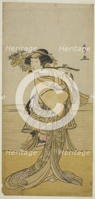The Actor Nakamura Tomijuro I as a Female Fox from Mt. Ubagadake in the Play Chigo..., c. 1777. Creator: Shunsho.