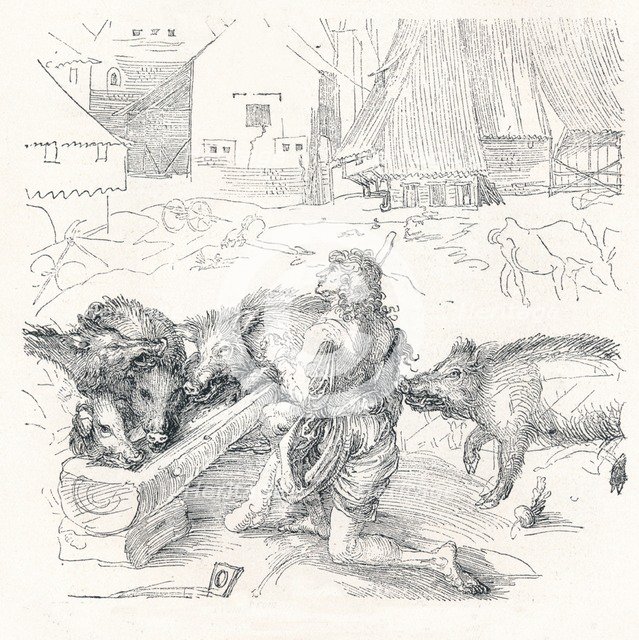 'The Prodigal Son', c1497, (1906). Artist: Albrecht Durer.