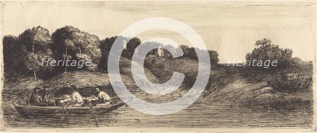 Landscape with Boat, 1st plate (Le paysage au bateau). Creator: Alphonse Legros.
