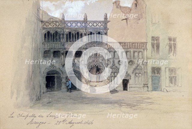 'La Chapelle du Sang de Dieu, Bruges', 1846. Artist: Sir John Gilbert