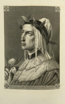 Portrait of Dante Alighieri (1265-1321), 1865. Creator: Faruffini; Federico (1831-1869).