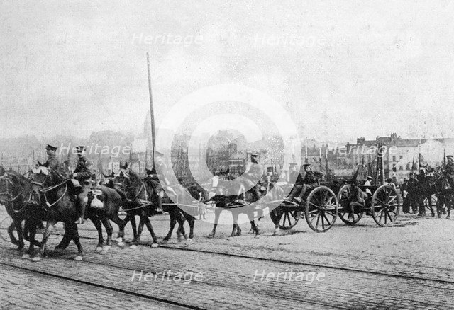 The first units of the British Expeditionary Force in Boulogne, Northern France, 1914 (1920). Artist: Unknown
