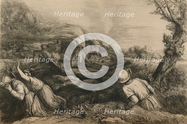 'The Burning Village', c1880. Artist: Alphonse Legros.