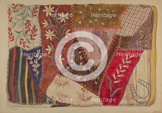 Crazy Quilt, c. 1940. Creator: Edith Magnette.