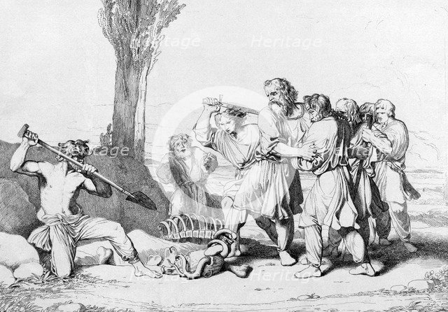 The Death of Grand Duke Oleg, before 1839. Artist: Bruni, Fyodor Antonovich (1800-1875)