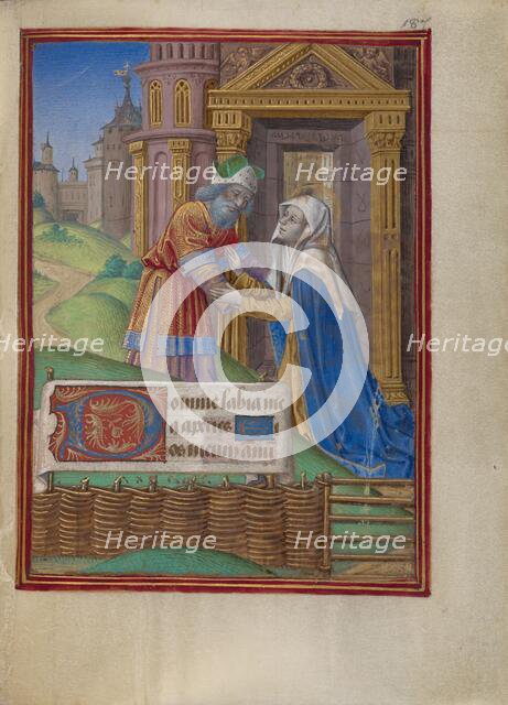 The Meeting at the Golden Gate; Book of Hours, about 1480-1490. Creator: Georges Trubert.