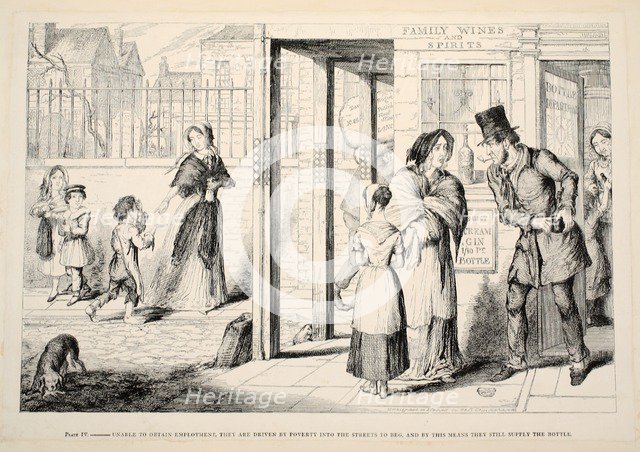 Unable to obtain employment, they are driven by poverty into the streets to beg ..., 1848.