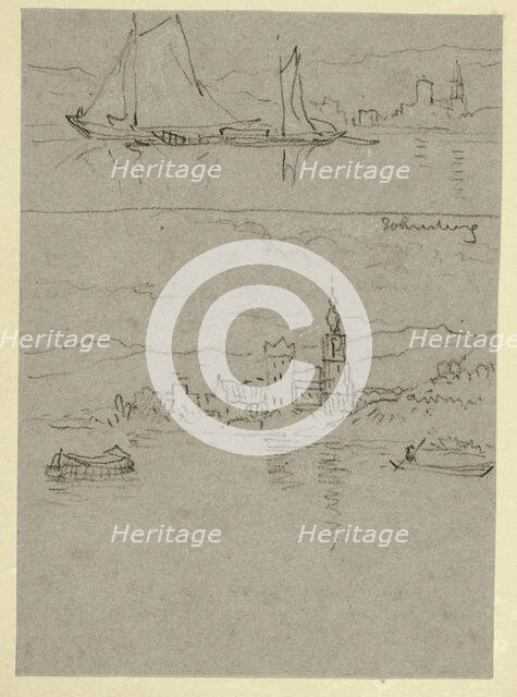 Two River Scenes, n.d. Creator: William Alfred Delamotte.