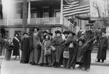 Suffrage hike to Albany, 1/1/14, 1914. Creator: Bain News Service.