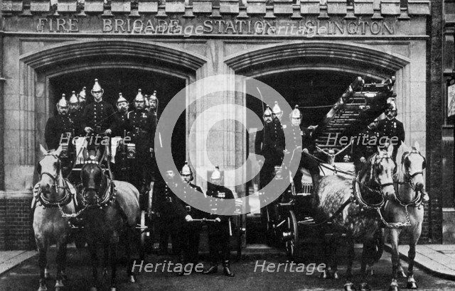 Islington fire brigade, London, 1901 (1951). Artist: Unknown