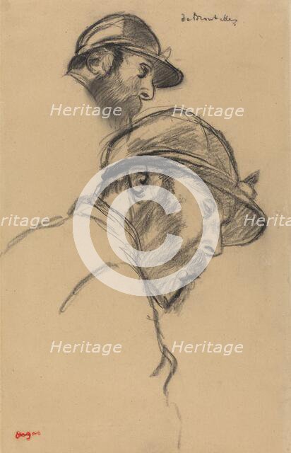 Study of a Jockey (M. de Broutelles), c. 1884. Creator: Edgar Degas.