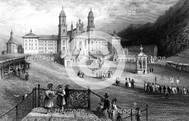 The Abbey of Einsiedeln, Schwyz, Switzerland, 1836.Artist: R Wallis