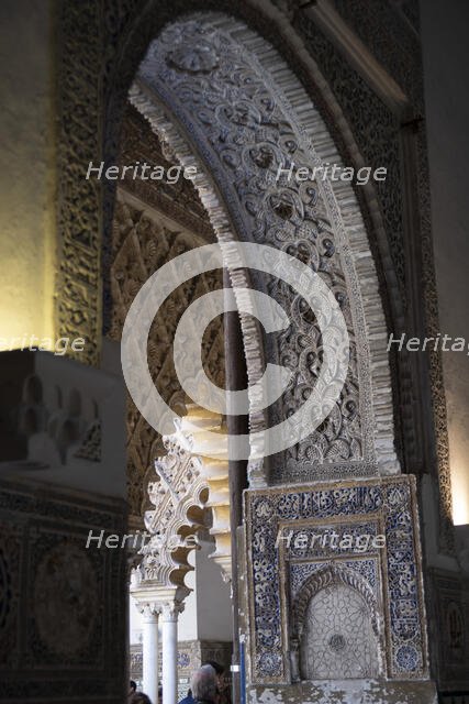Interior of the Royal Alcazar of Seville, the royal palace prevously a citadel, Spain, 2023. Creator: Ethel Davies.