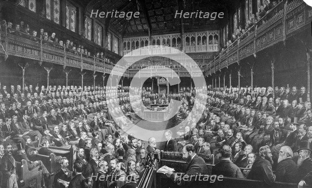 Chamber of the House of Commons, 1875.                                                 Artist: Spencer, Sawyer, Bird & Co