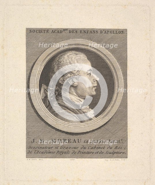 Portrait of Jean-Michel Moreau, 1787. Creator: Augustin de Saint-Aubin.