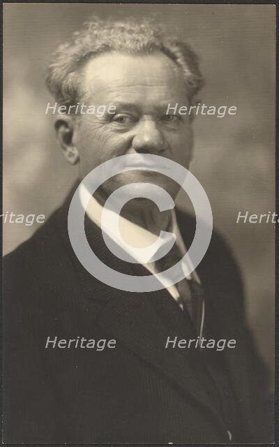 Portrait of a Man in Black Striped Suit, 1907-1943. Creator: Louis Fleckenstein.