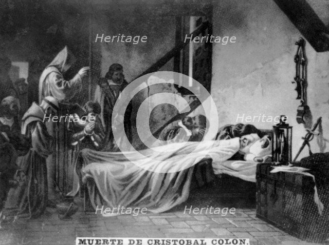 Death of Christopher Colombus, (16th century), 1920s. Artist: Unknown