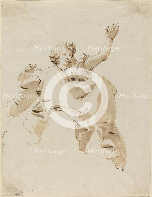 A Woman Seated on a Cloud, Seen from Below, 1750s. Creator: Giovanni Battista Tiepolo.