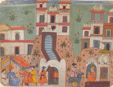 A Raja Receives Homage Outside the City..., from a Dispersed Manuscript, last quarter of 17th cent. Creator: Unknown.