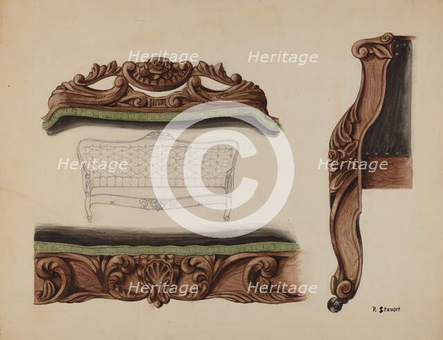 Carvings of a Sofa, c. 1937. Creator: Robert Stewart.