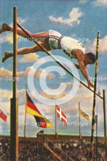 American pole-vaulter Sabin Carr, 1928. Creator: Unknown.