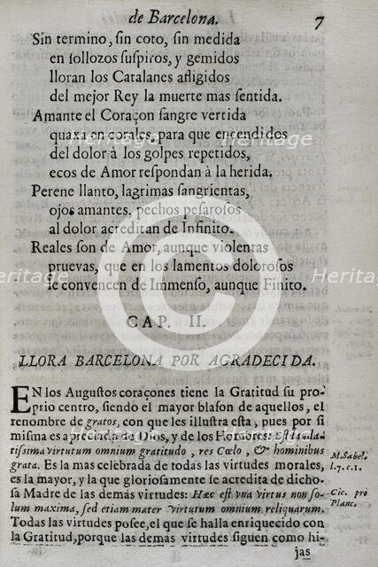 Official days of mourning in the city of Barcelona for the death of Charles II of Spain, 1701. Creator: Josep Rocaberti.