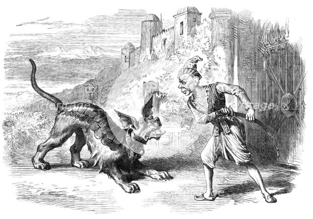 Christmas Pantomimes and Burlesques: scene from "The Yellow Dwarf," at Covent Garden Theatre, 1870. Creator: Unknown.