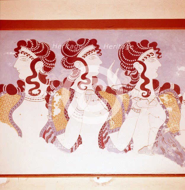 Grand Staircase of Minoan Royal Palace at Knossos, Crete, c1700BC-c1400BC. Artist: Unknown.