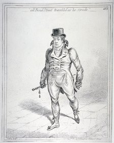 'All Bond Street trembled as he strode', 1802.                 Artist: James Gillray